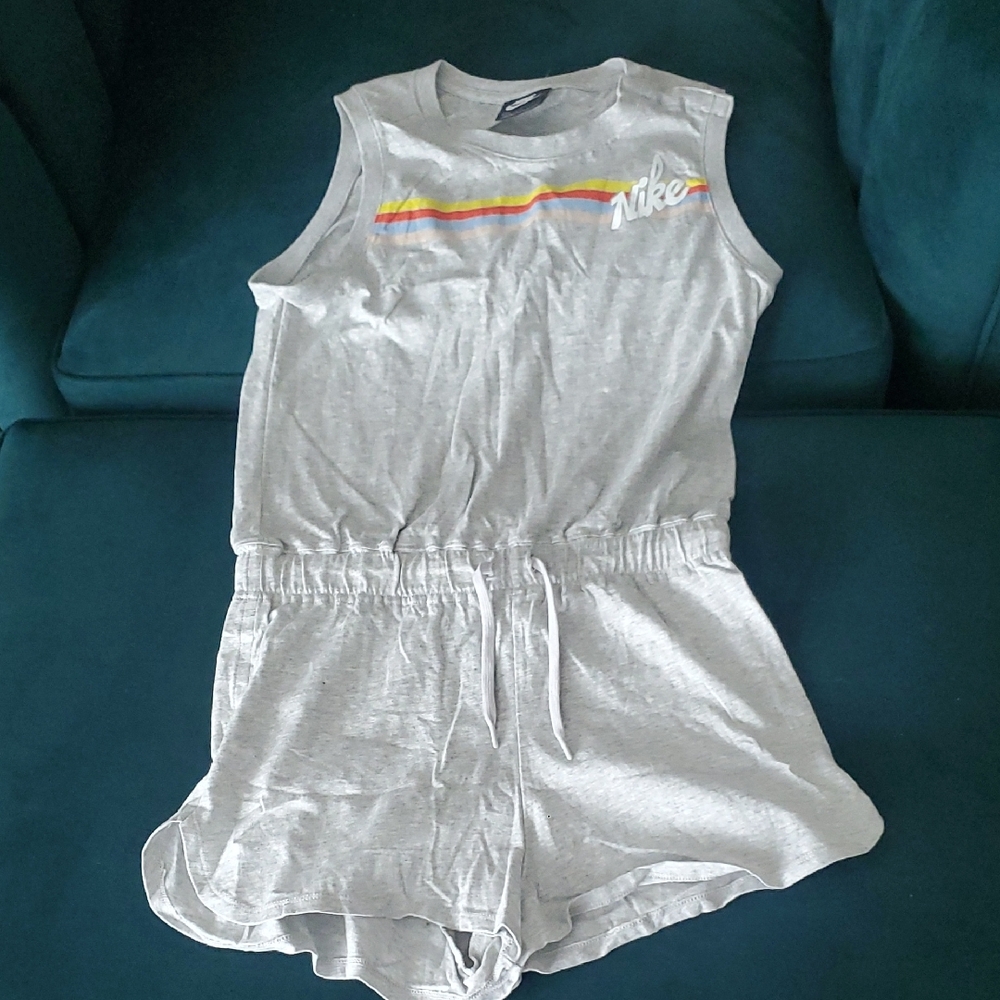 NWOT Nike Gray Romper with Yellow Stripe